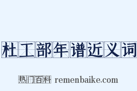 杜工部年谱近义词是什么意思的图片